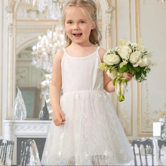 beach flower girl dresses for toddlers Wallie Baby Blue Rhinestone Embellished Mesh Backless Gown main image 0